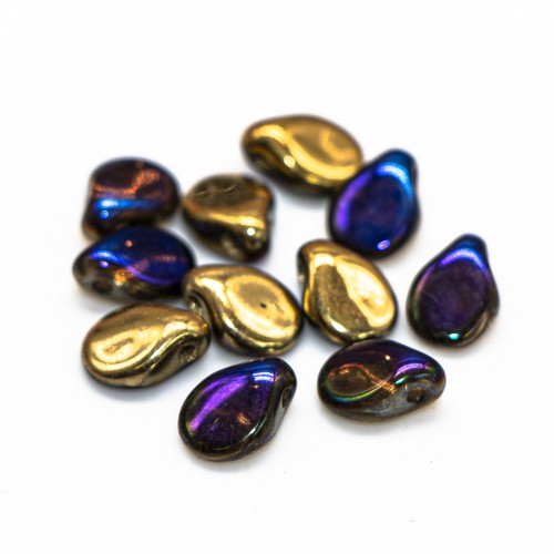 Бусины PIP золотой, калифорнийский синий 5/7 мм (шт)